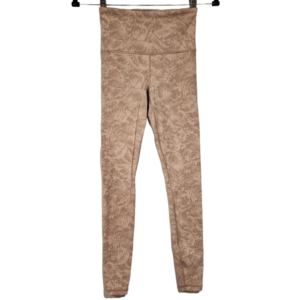 Athleta Elation Textured‎ Tight Neutral Taupe Pink High Rise Tights Leggings XS
